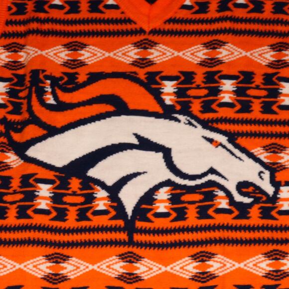 Denver Sweater Vest Womens XL Orange NFL Football Knit Team Apparel Broncos - Picture 4 of 10
